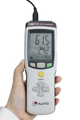 China HE715 Hygrometer van de reeks de Handbediende Digitale Thermometer met Sonde9v Batterij  leverancier